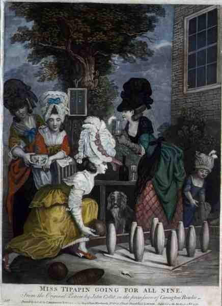 Miss Tipapin Mind a kilencre megy, kocsma. szerző: Carington Bowles (fl.1744-93) alkotó: John (after) Collet