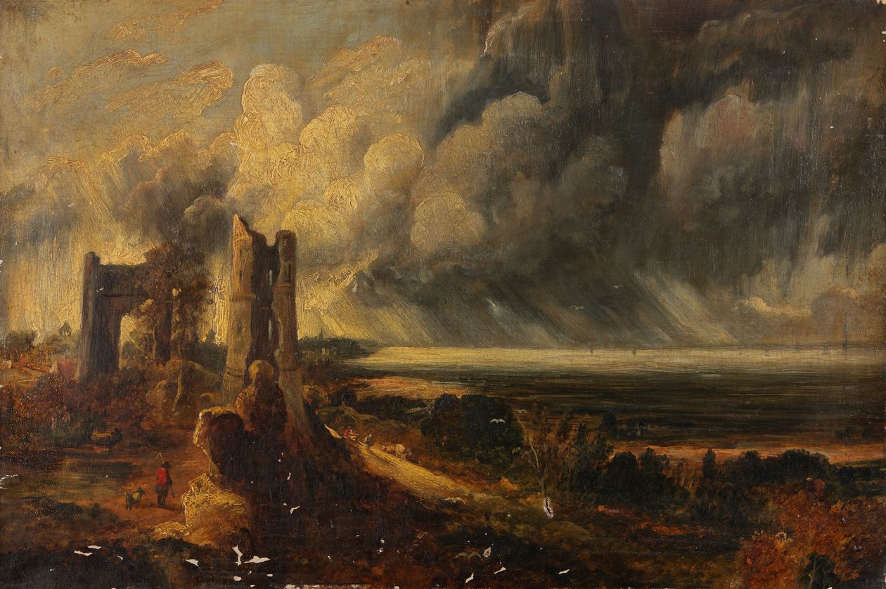 Hadleigh Castle, a Temze torkolatánál - Reggel egy viharos éjszaka után (olaj, vászon) alkotó: John (after) Constable