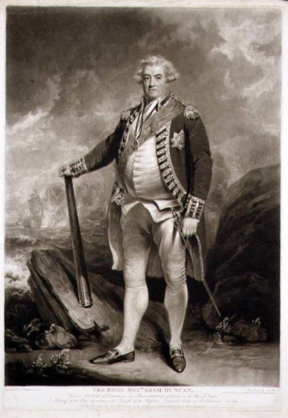 Adam, Duncan vikomt (1731-1804) A Kék Osztag admirálisának portréja, metszet: James Ward (1769-1859) 1798 (mezzotinta metszet) alkotó: John (after) Hoppner