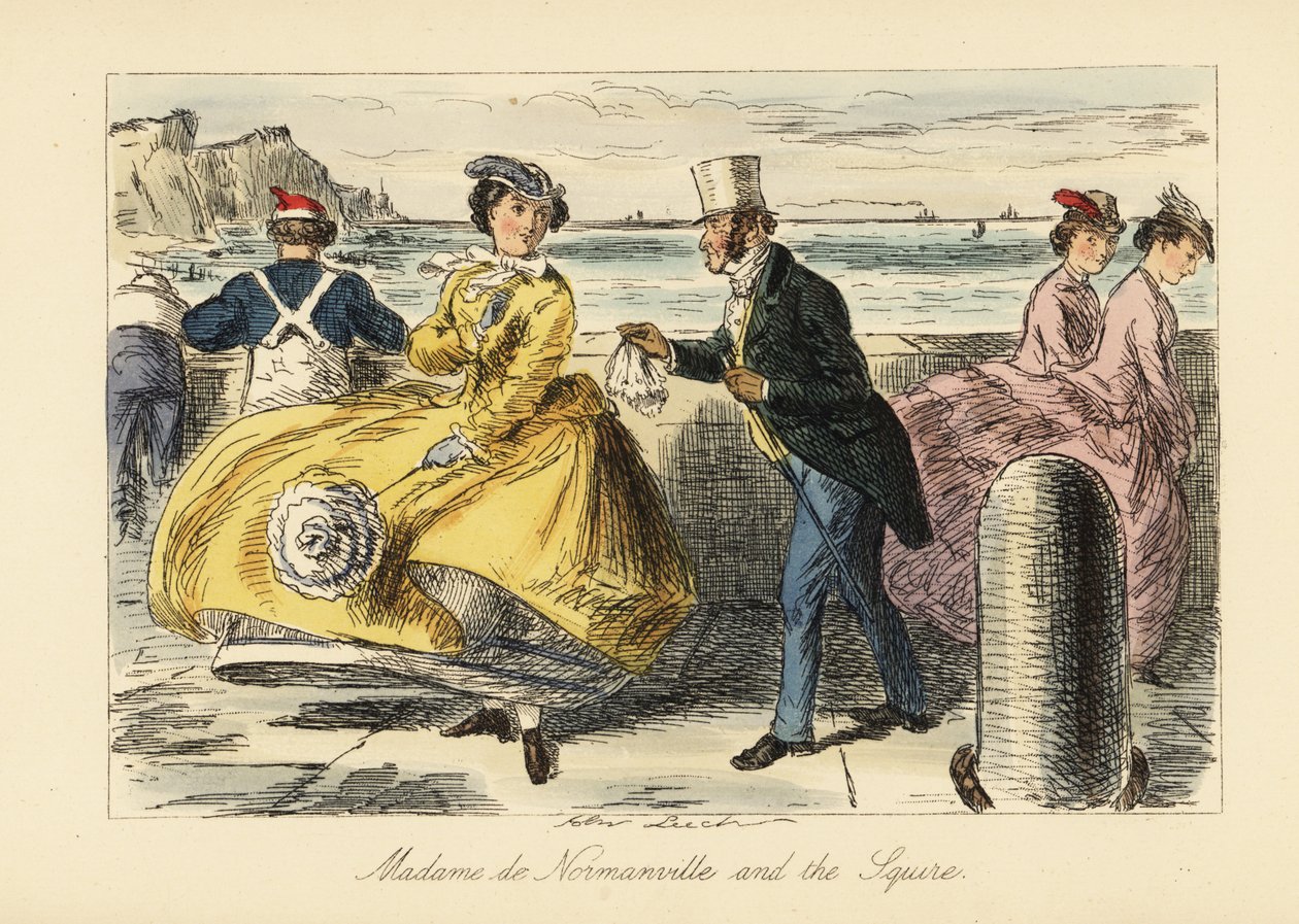 Angol úriember és hölgy találkozása a Ramsgate sétányon alkotó: John (after) Leech