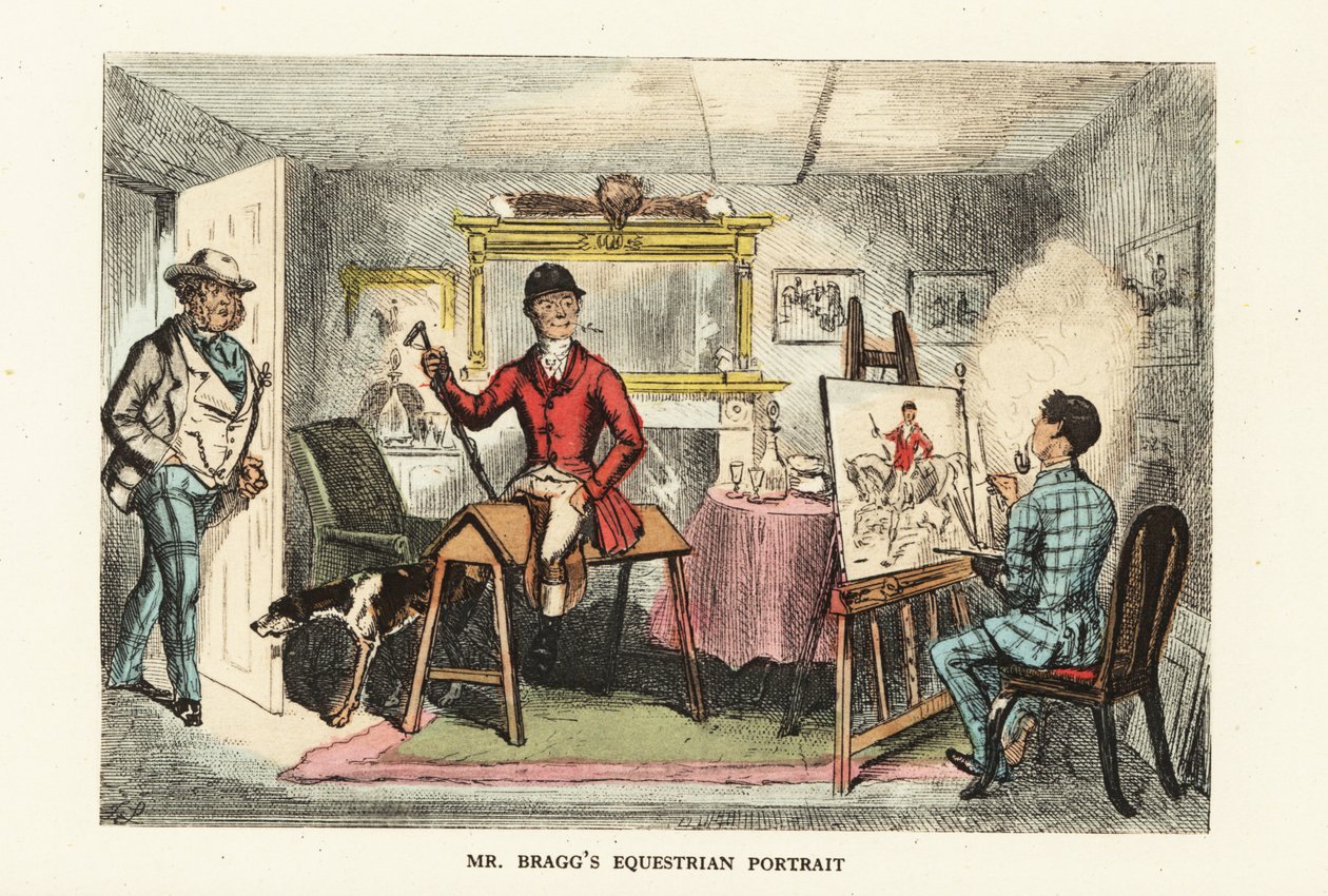 Angol úriember vadászrózsaszínben, aki portréját festette alkotó: John (after) Leech