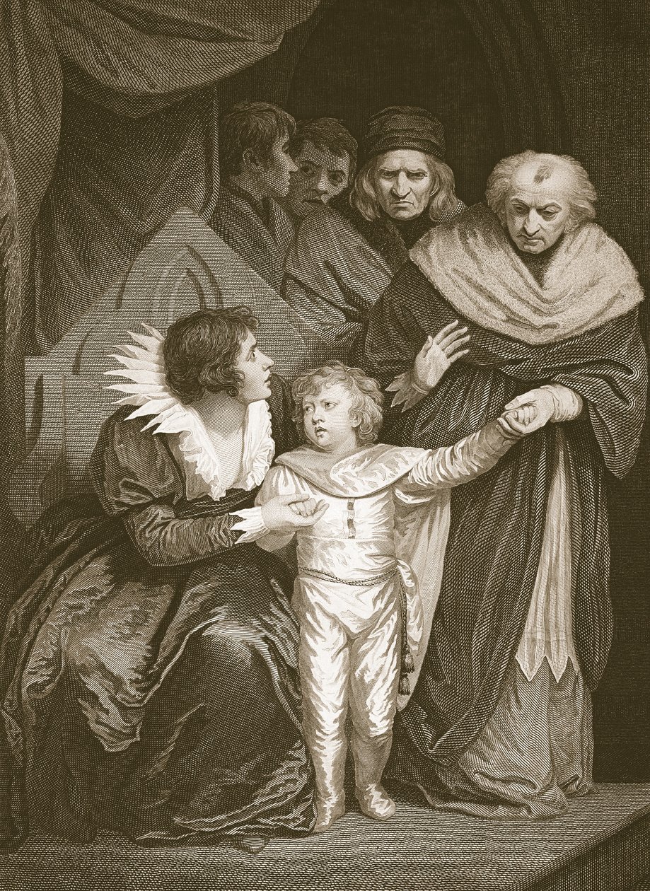 York hercege, V. Edward testvére, a királynő lemondott, J. Fittler metszet, illusztráció David Hume „Anglia története” című kocsmából. R. Bowyer, London alkotó: John (after) Opie