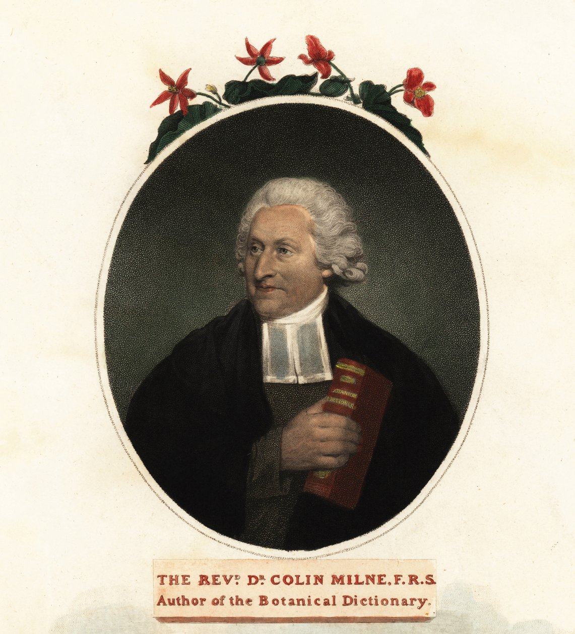 Colin Milne botanikus portréja.1806 (metszet) alkotó: John (after) Russell