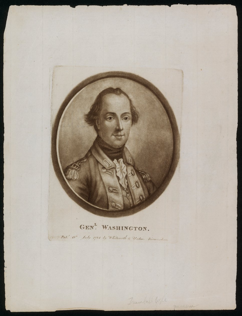 [George] Washington tábornok portréja (metszet) alkotó: John (after) Trumbull