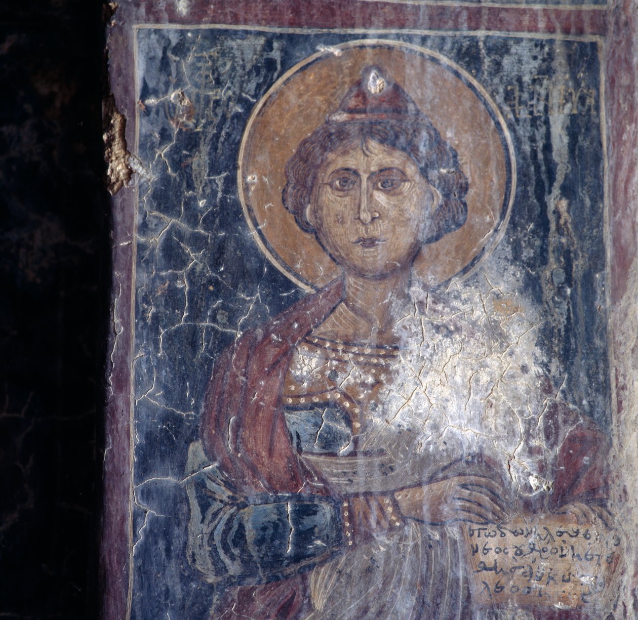 Szent alakja, freskó a templomban, Kandanos, Kréta, Görögország (fotó) alkotó: Walter Charles Mills