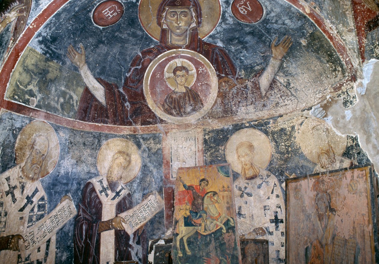 Freskók Agios Georgios bizánci templomában, Vathi, Kréta, Görögország (fotó) alkotó: Walter Charles Mills