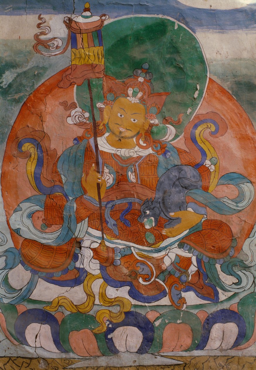 Falfestmény a hemiszi lámaista kolostorból, Ladakh, India alkotó: Walter Charles Mills