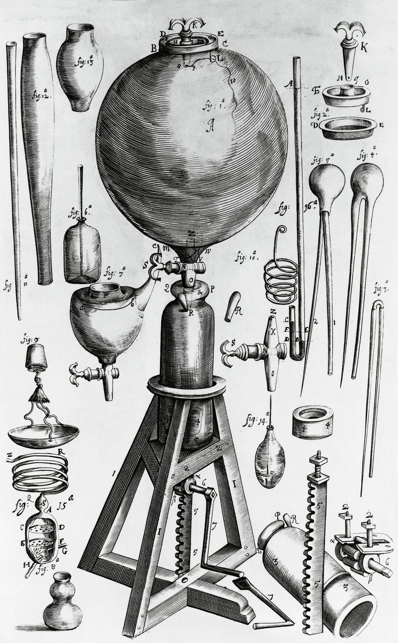 Új fizikai-mechanikai levegőkísérletek, Robert Boyle (1627-1691), metszet alkotó: Walter Charles Mills