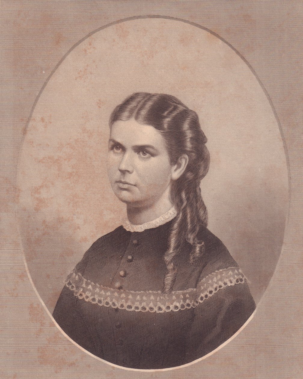 Ada Kinsman (1845-1871), Edward Archibald Wanless tiszteletes felesége, FE Jones metszete, 1870 körül. alkotó: Walter Charles Mills