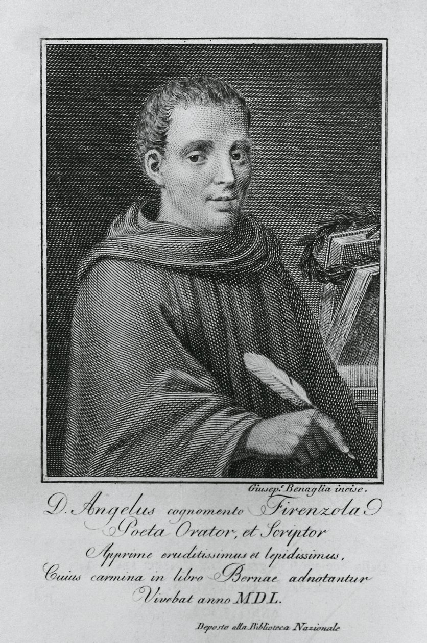 Agnolo Firenzuola (1493-1543) olasz író és humanista portréja, Giuseppe Benaglia (kb. 1796-kb. 1830) metszete alkotó: Walter Charles Mills