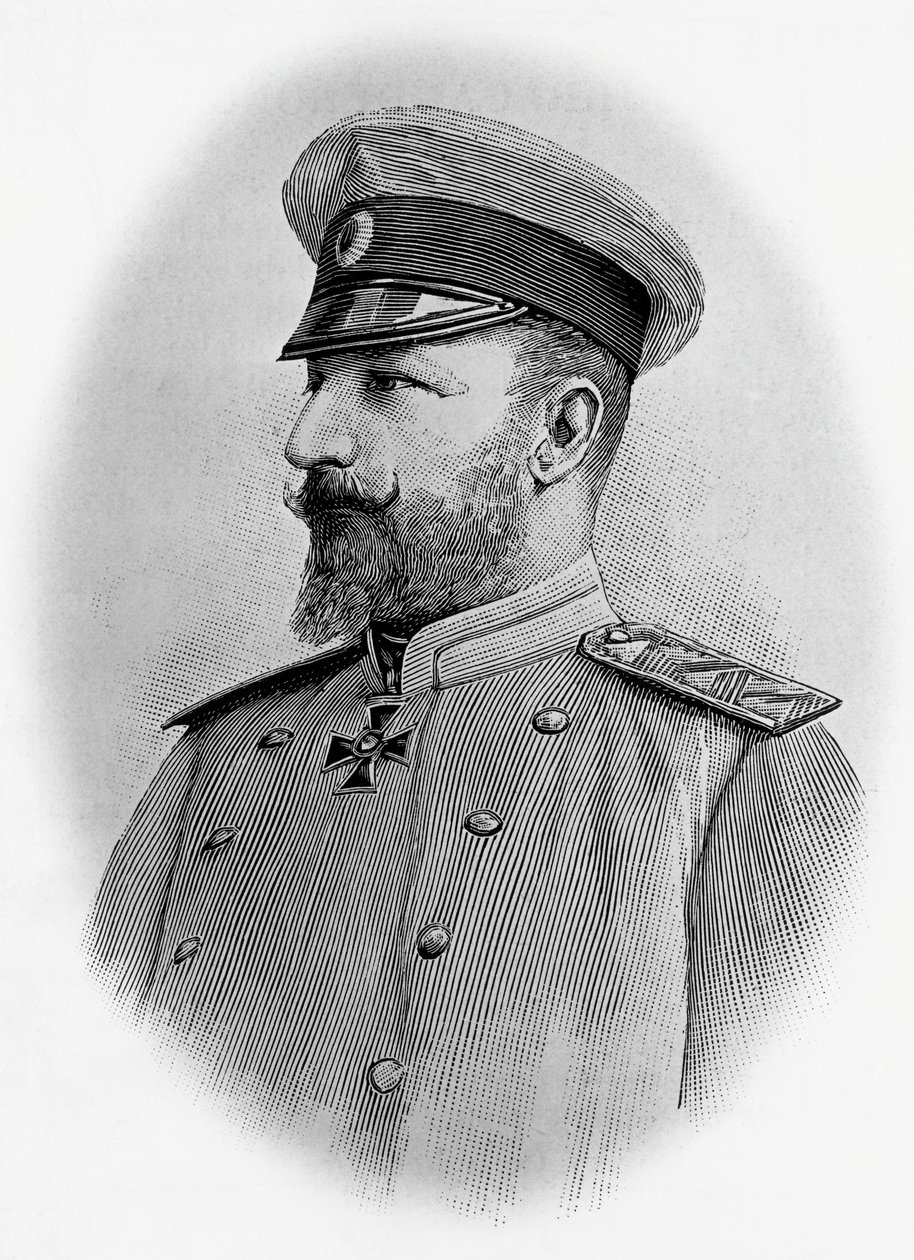 I. Ferdinánd (1861-1948), Bulgária cárjának portréja, metszet alkotó: Walter Charles Mills