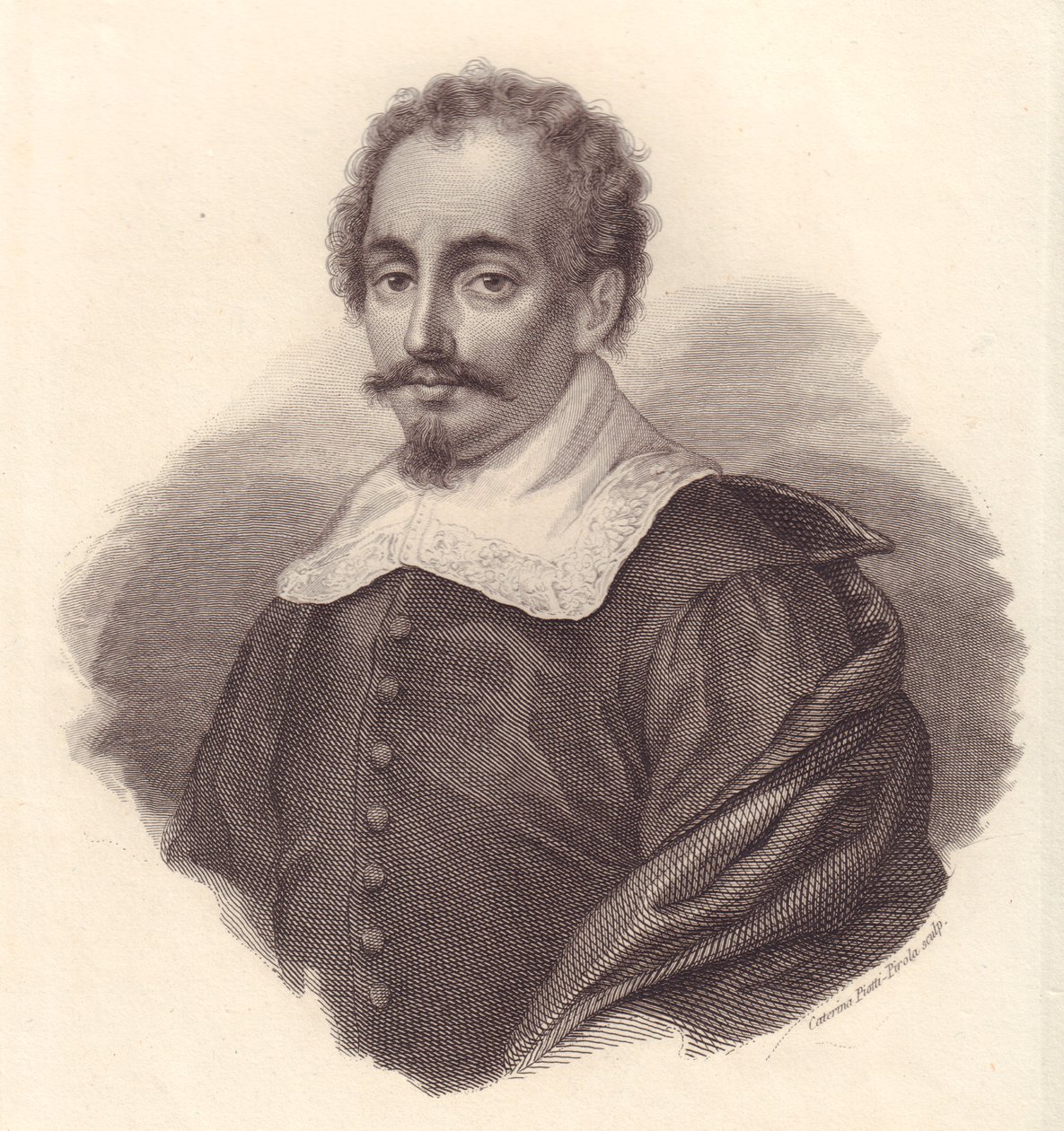 Jacopo Cantelli (1643-1695) olasz geográfus portréja, Caterina Piotti-Pirola rézmetsze alkotó: Walter Charles Mills