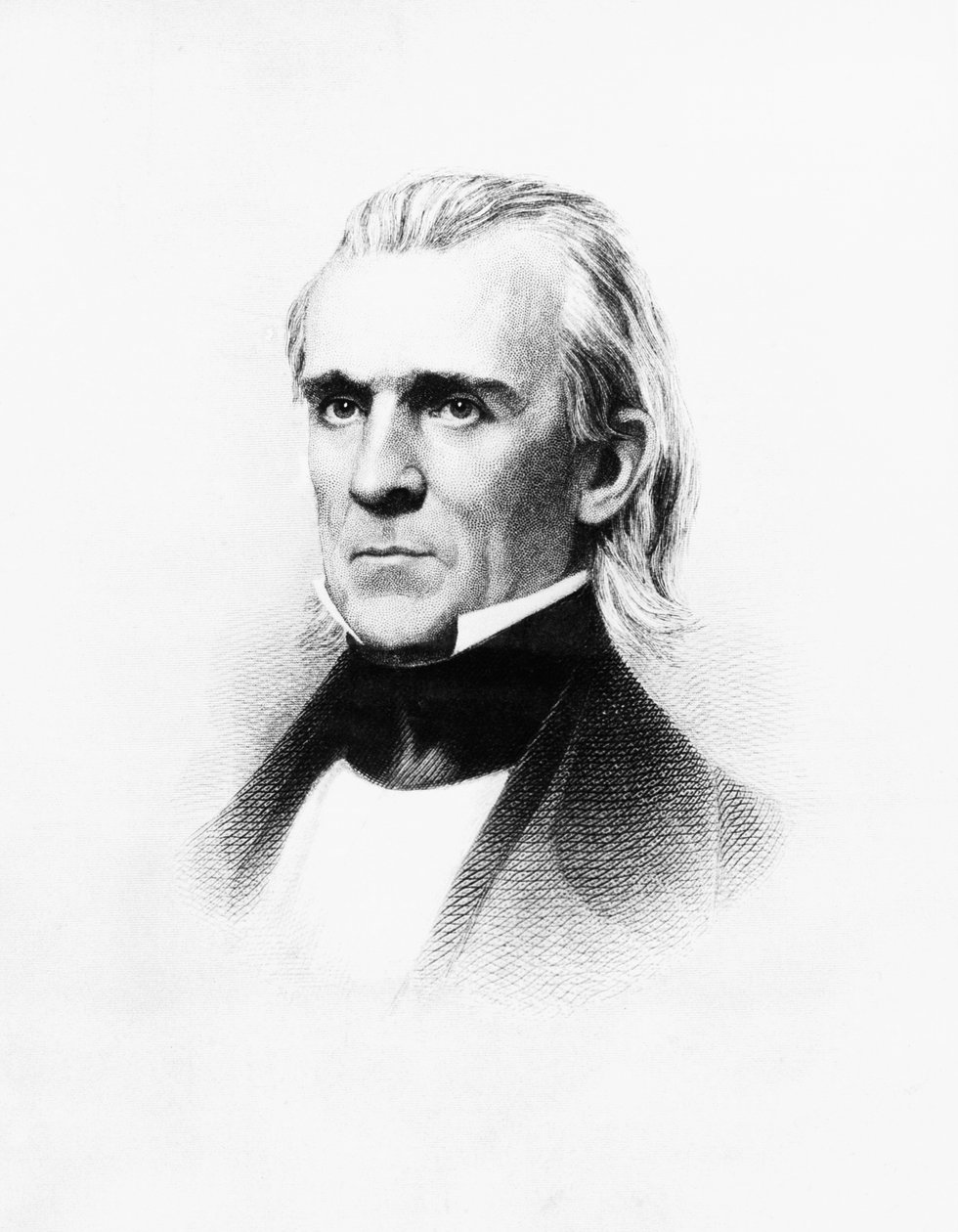 James Knox Polk (1795-1849), amerikai ügyvéd és politikus portréja, aki 1845 és 1849 között az Egyesült Államok 11. elnökeként szolgált, metszet Mathew Brady (1822-1896) dagerrotípiája nyomán alkotó: Walter Charles Mills