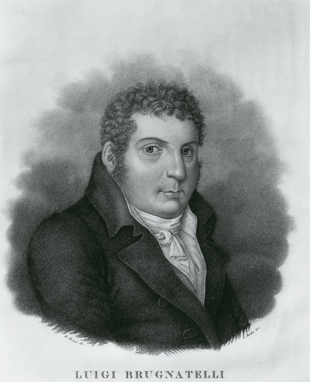 Luigi Valentino Brugnatelli (1761-1818), olasz vegyész és a galvanizálás feltalálójának portréja, Luigi Rados (1773-1840) metszete Roberto Focosi (1806-1862) rajza után. alkotó: Walter Charles Mills