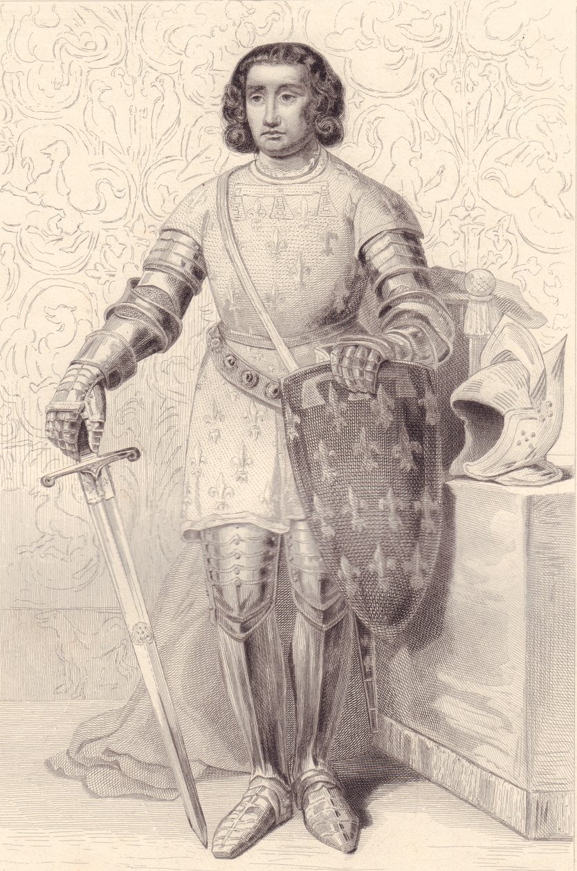 Artois Fülöp, Eu grófjának (1358-1397) portréja, metszet, 20x13 cm, a Galerie Historique de Versailles, Histoire de France, Charles Gavard Kiadó, Párizs, 1840 körül alkotó: Walter Charles Mills