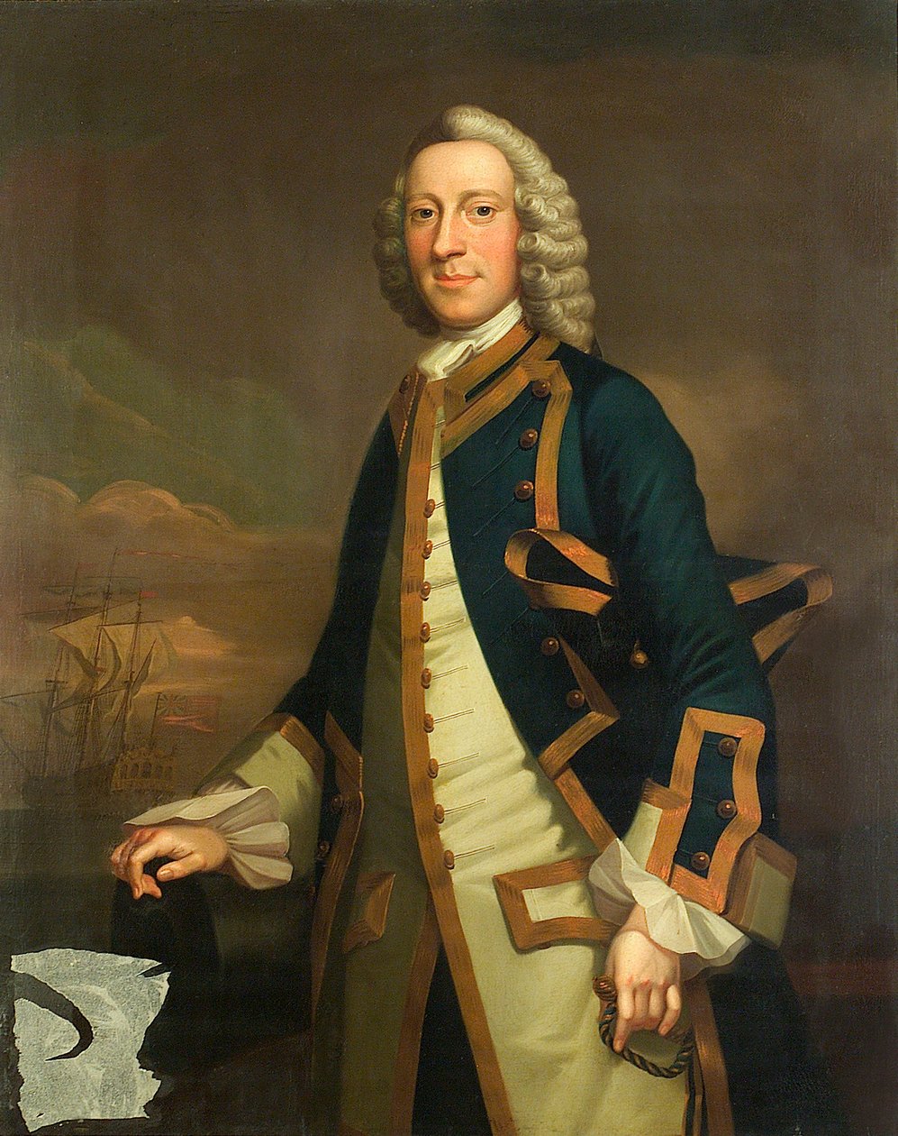 Egy kapitány portréja, 1750 körül (olaj, vászon) alkotó: John (attr.to) Wollaston