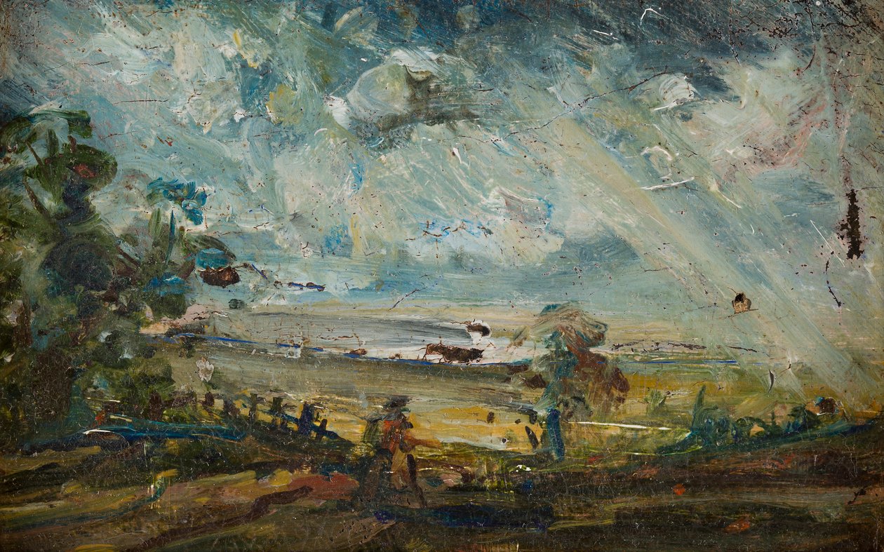 Plein Air vázlat egy öbölről (olaj, vászon) alkotó: John (manner of) Constable