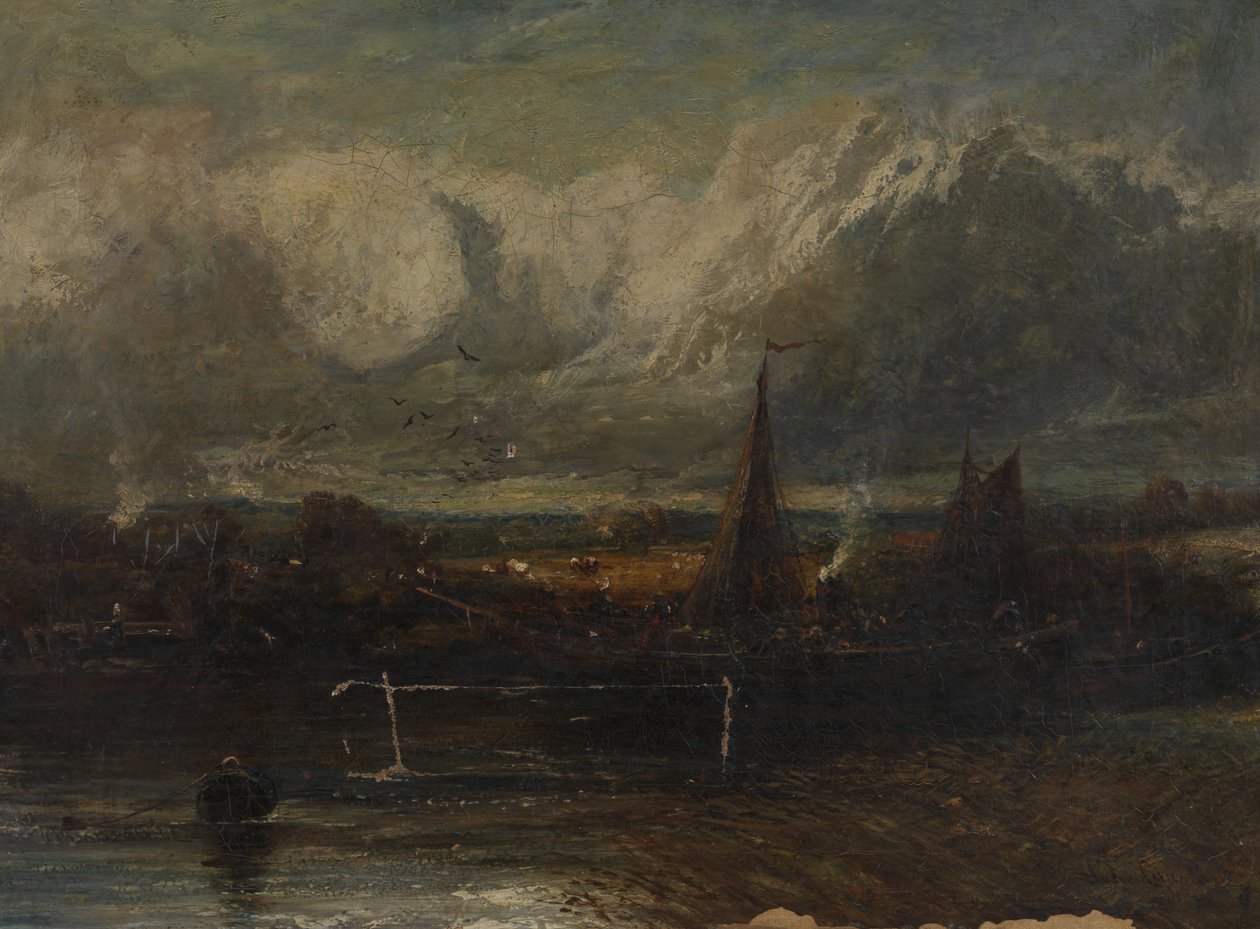 Tengeri táj, hamisítvány John Constable (1776-1837) mintájára (olaj, vászon) alkotó: John (manner of) Constable