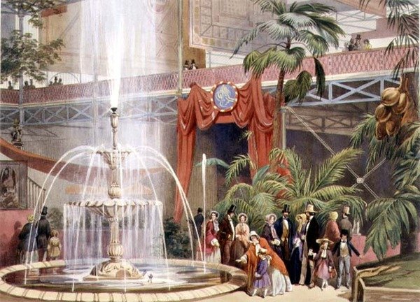 Crystal Palace, kilátás az északi kereszthajóban (színes litó) alkotó: John Absolon