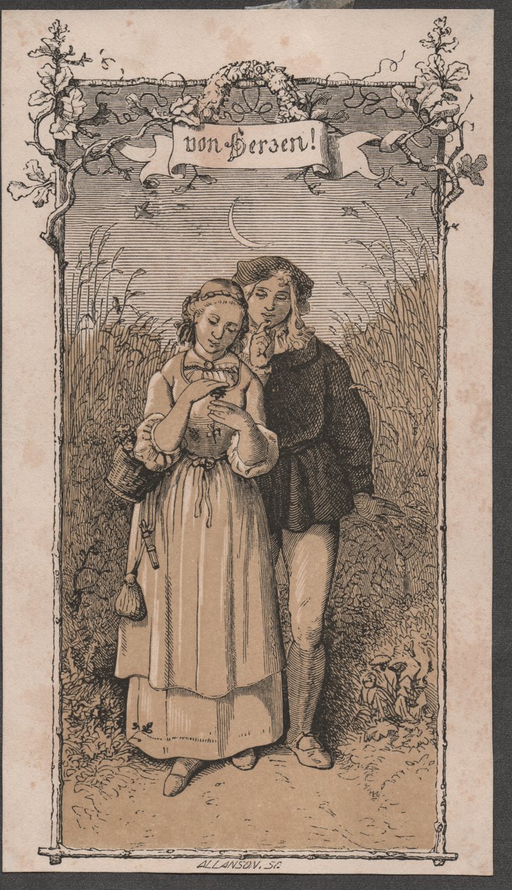 Szívből, 1850 körül (színes fametszet) alkotó: John Allanson