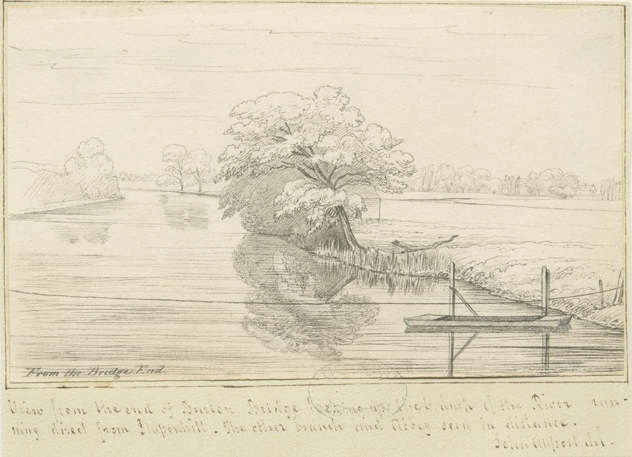 Burton-upon-Trent – Trent folyó: toll- és tusrajz, nd [1799-1854] (rajz) alkotó: John Allport