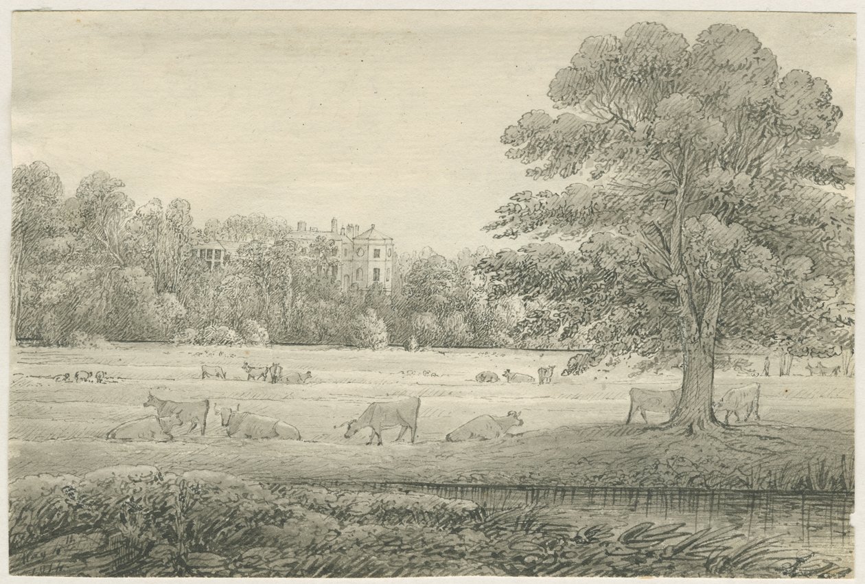 Hagley Hall: toll- és mosórajz, 1814. május 4 alkotó: John Allport