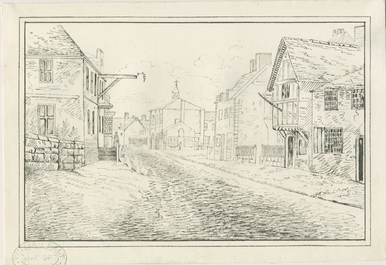 Rugeley Town – Wolseley híd a Lichfield Road felé: toll- és tusrajz, nd [1814] alkotó: John Allport