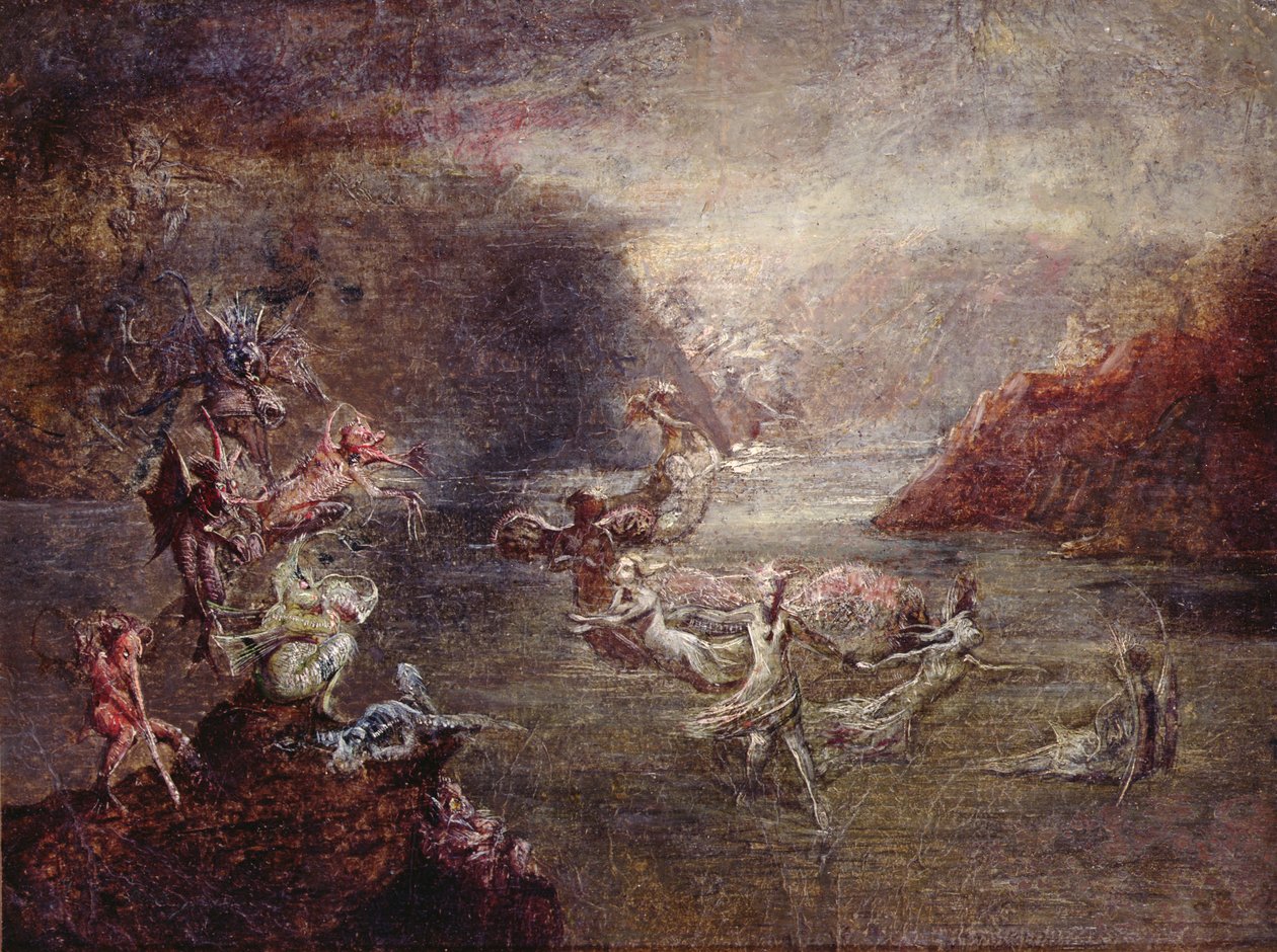 A Tündér-tó (olaj, tábla) alkotó: John Anster Fitzgerald