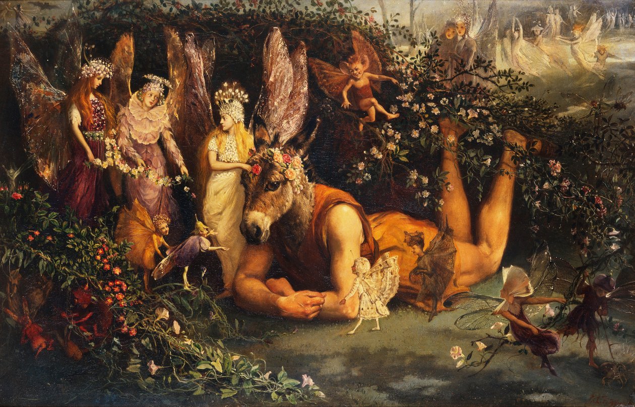 Titania and Bottom, a Szentivánéji álomból alkotó: John Anster Fitzgerald