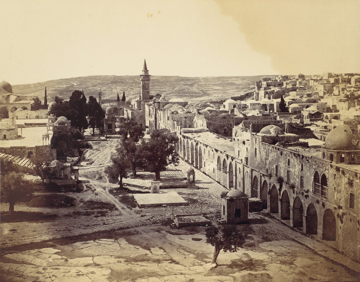 Jeruzsálem, Omar mecset udvara, 1857. alkotó: John Anthony