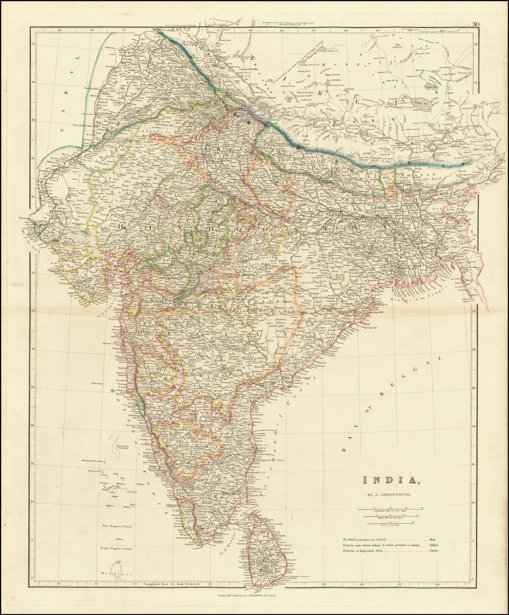 John Arrowsmith 1832-es India térképe alkotó: John Arrowsmith