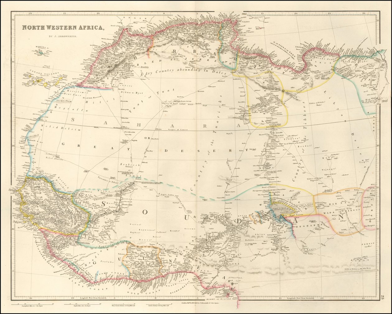 Északnyugat-Afrika 1842-es térképe John Arrowsmith-től alkotó: John Arrowsmith
