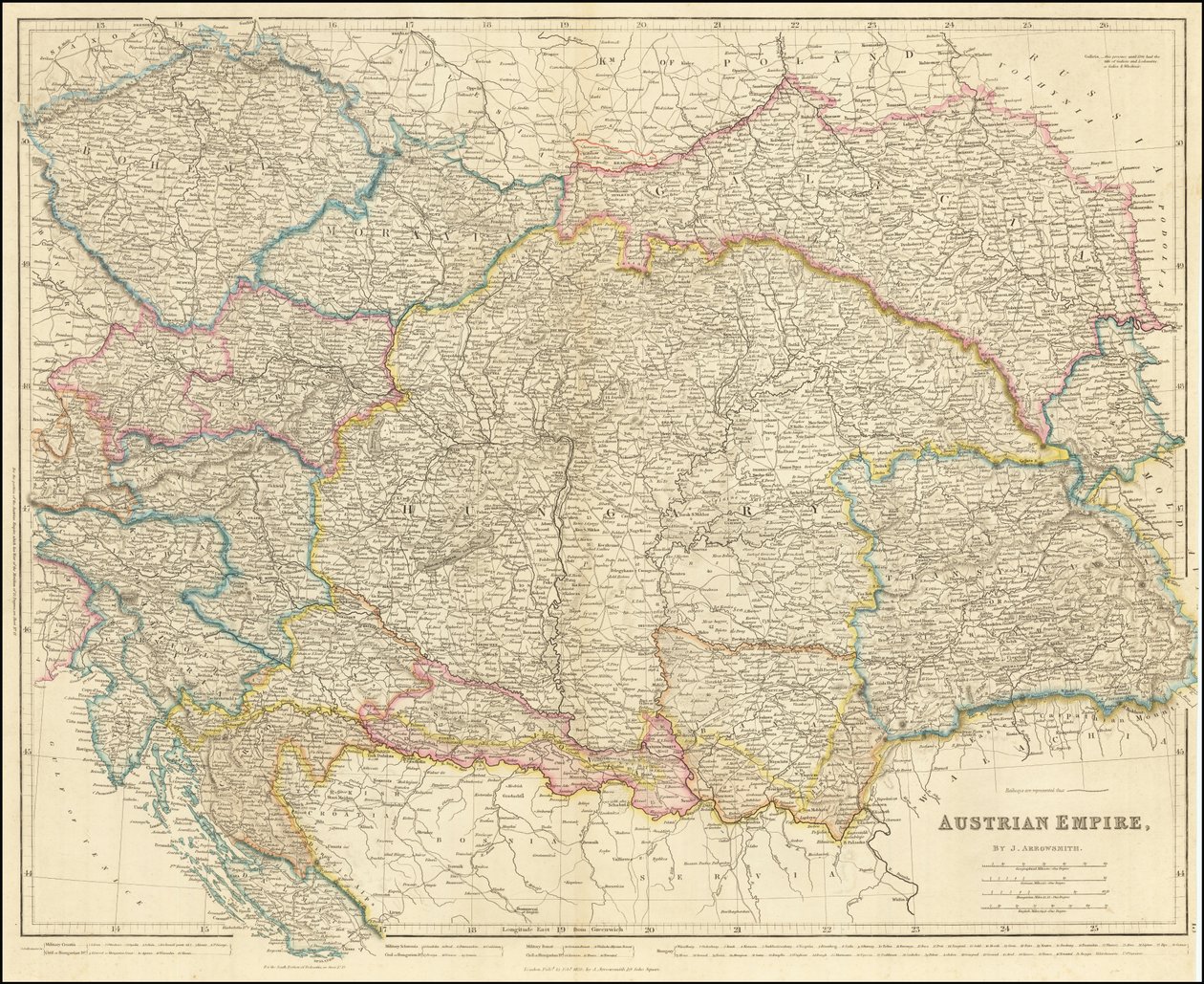 Az Osztrák Birodalom 1858-as térképe John Arrowsmith-től alkotó: John Arrowsmith