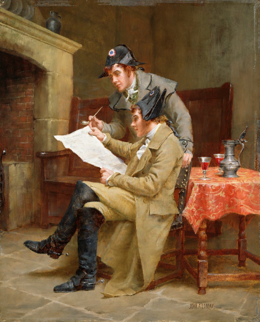 News of the Army, c.1900 (oil on panel) alkotó: John Arthur Lomax