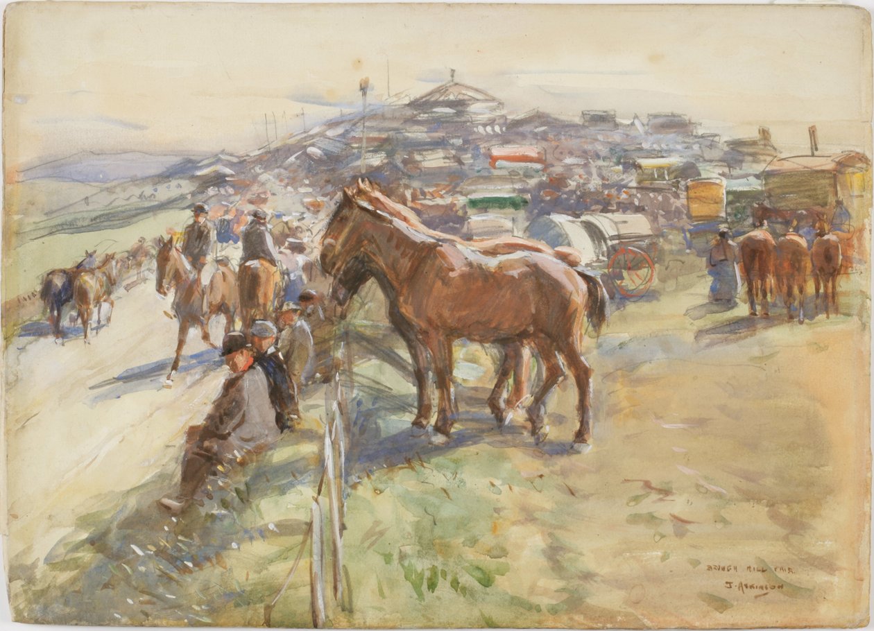 Brough Hill Fair (ceruza és WC papíron) alkotó: John Atkinson