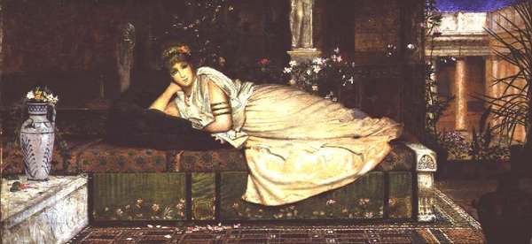Klasszikus hölgy a belső térben alkotó: John Atkinson Grimshaw
