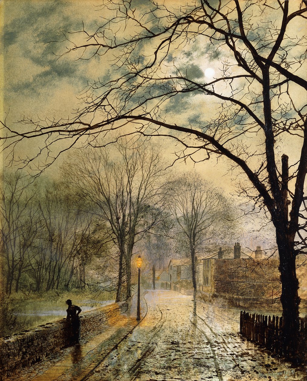 Holdfényes séta, Bonchurch, Wight-sziget, 1878 alkotó: John Atkinson Grimshaw