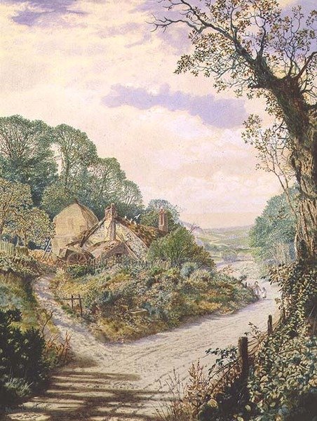 Egy nyári dél, régi tanya, Wharfedale alkotó: John Atkinson Grimshaw