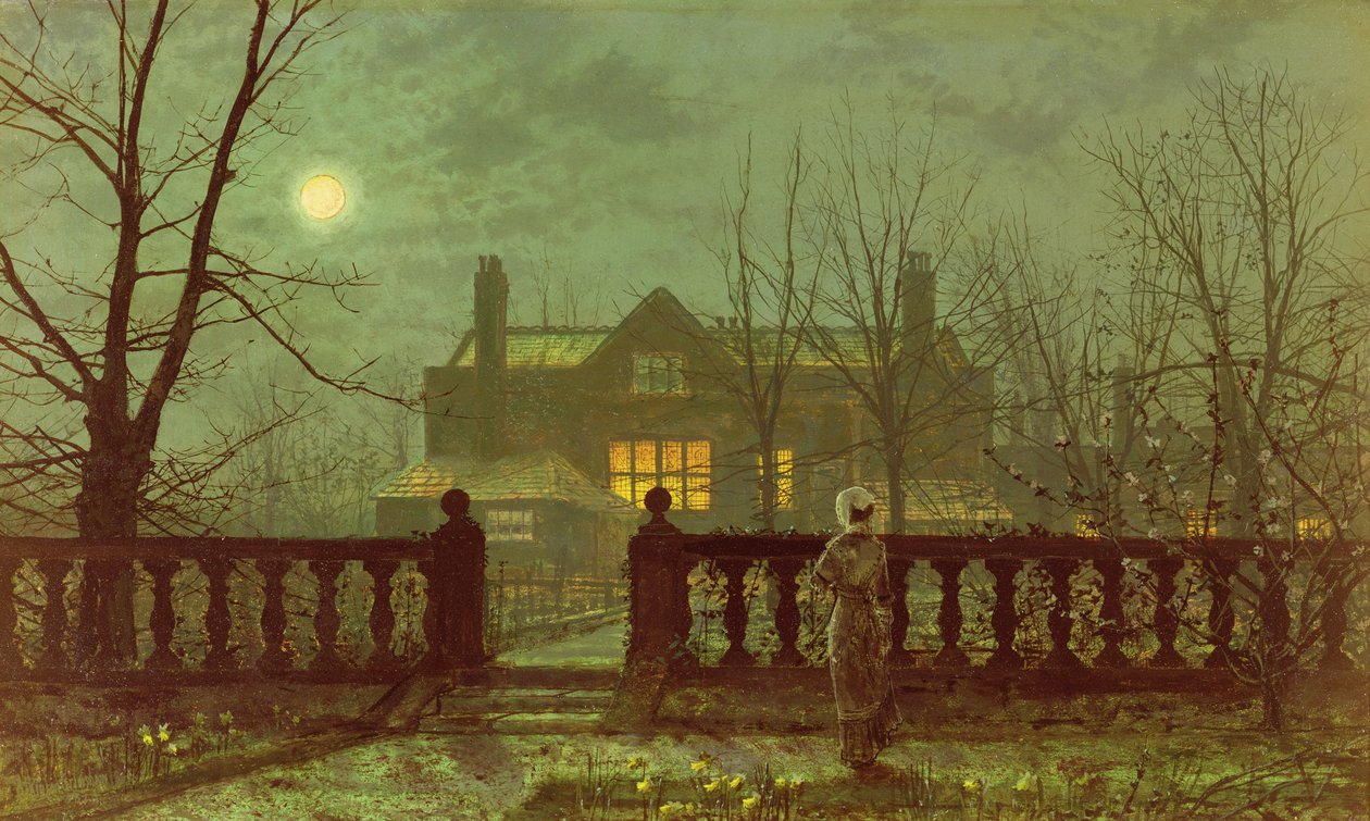 Hölgy a kertben holdfénynél, 1882 alkotó: John Atkinson Grimshaw