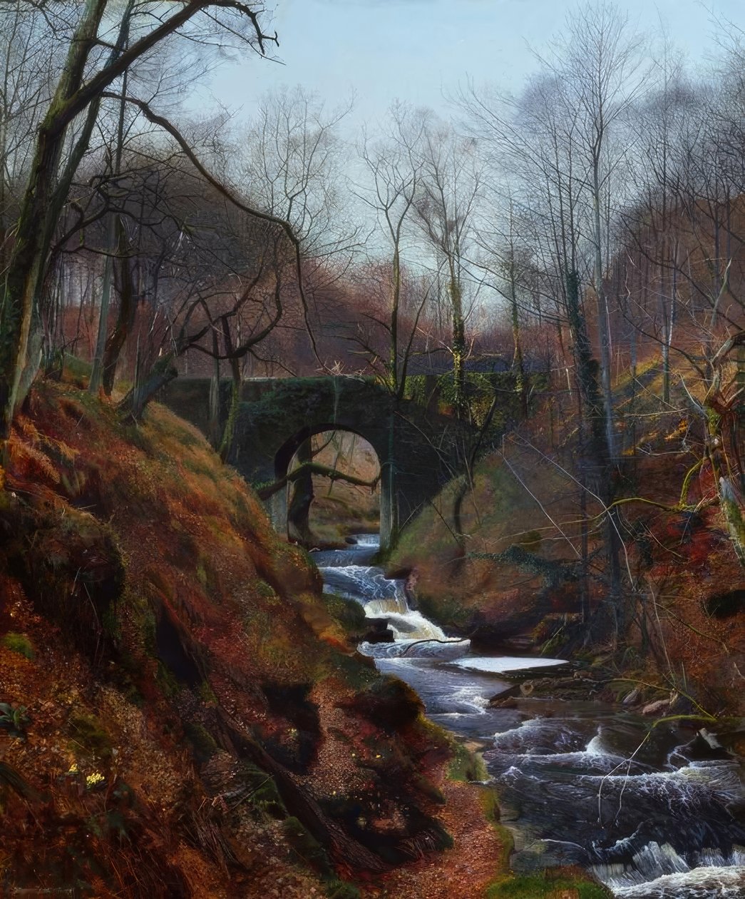 Barden, Ghyll Beck / Gemälde, 1867, v. J.A.Grimshaw alkotó: John Atkinson Grimshaw