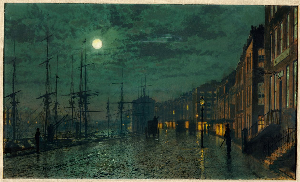 City Docks a Holdfénytől alkotó: John Atkinson Grimshaw