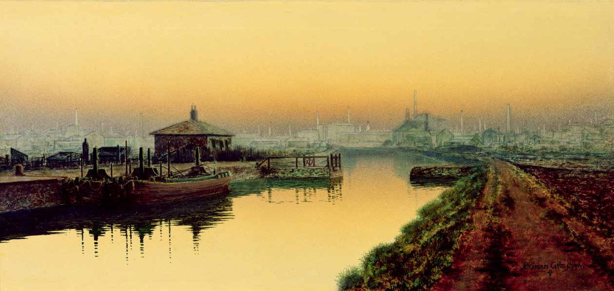 Knostrop Cut, Leeds, vasárnap este alkotó: John Atkinson Grimshaw