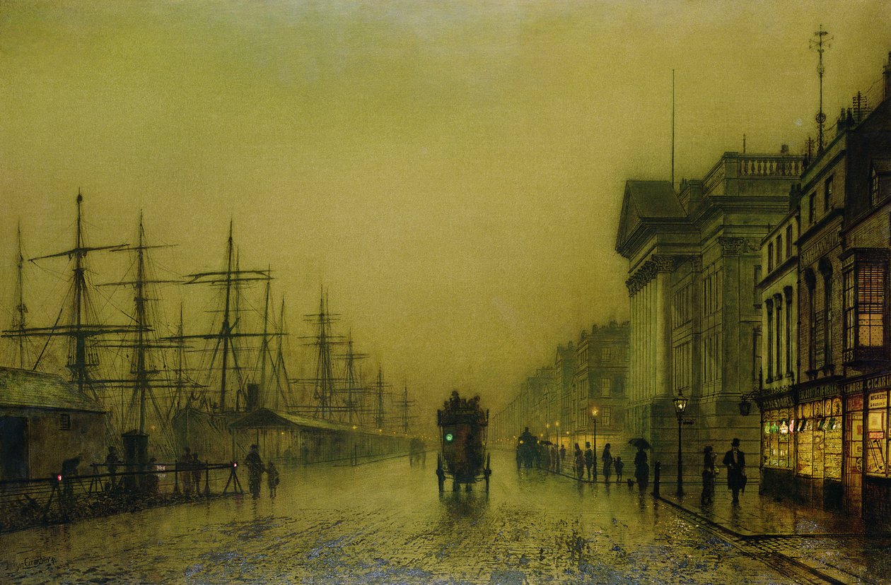 Liverpool Docks Customs House és Salthouse Docks, Liverpool alkotó: John Atkinson Grimshaw