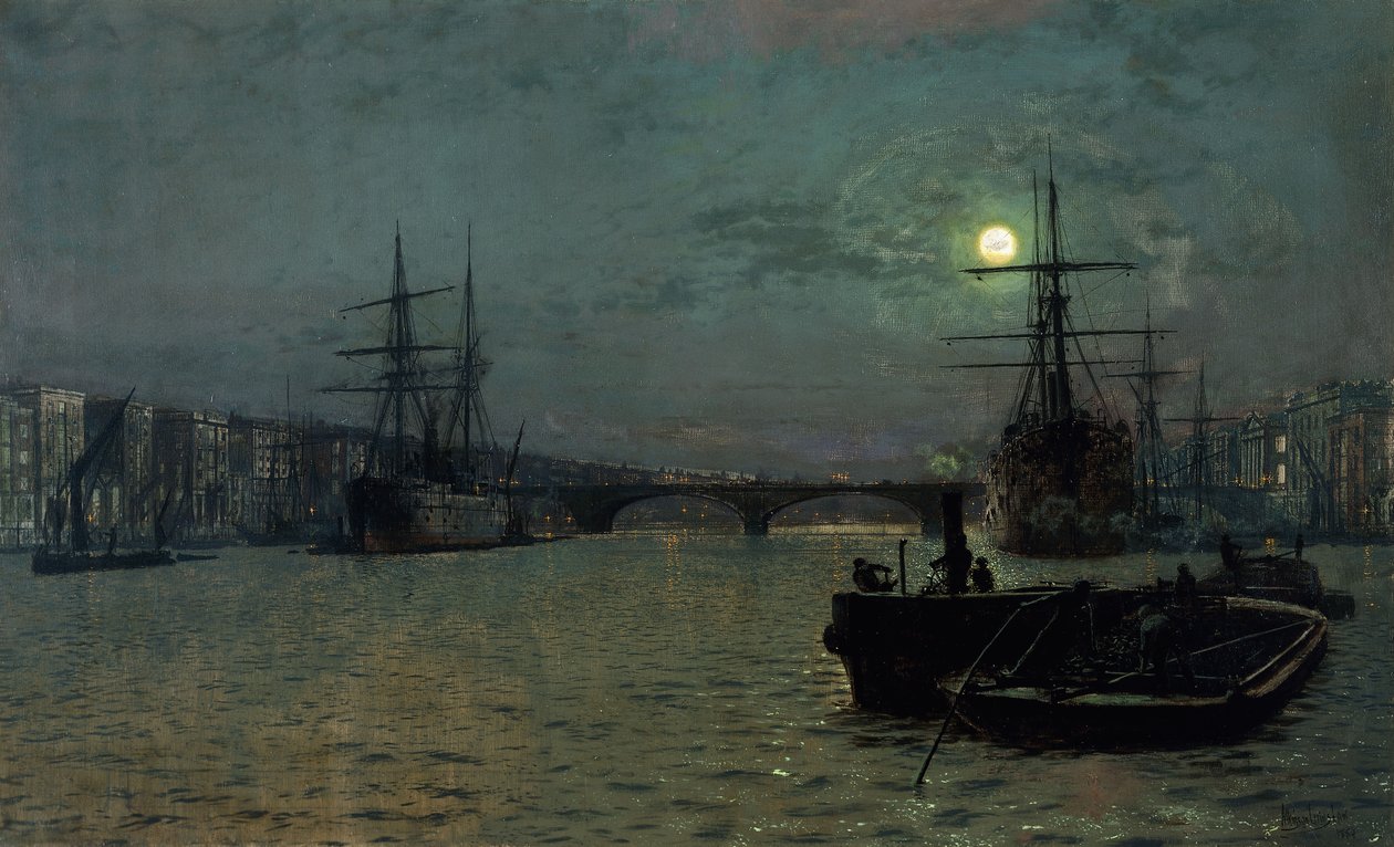 London Bridge – Féldagály, 1884 alkotó: John Atkinson Grimshaw