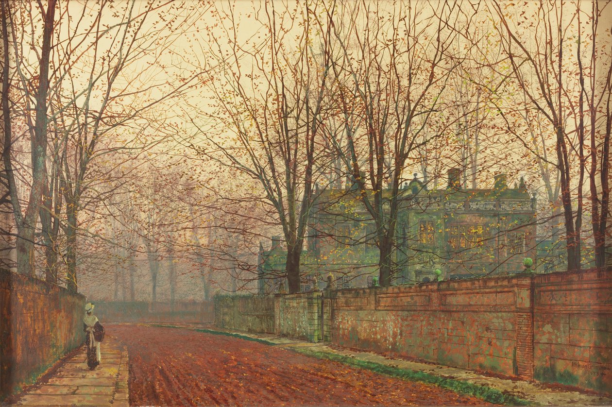 November reggel, Knostrop Hall, Leeds alkotó: John Atkinson Grimshaw