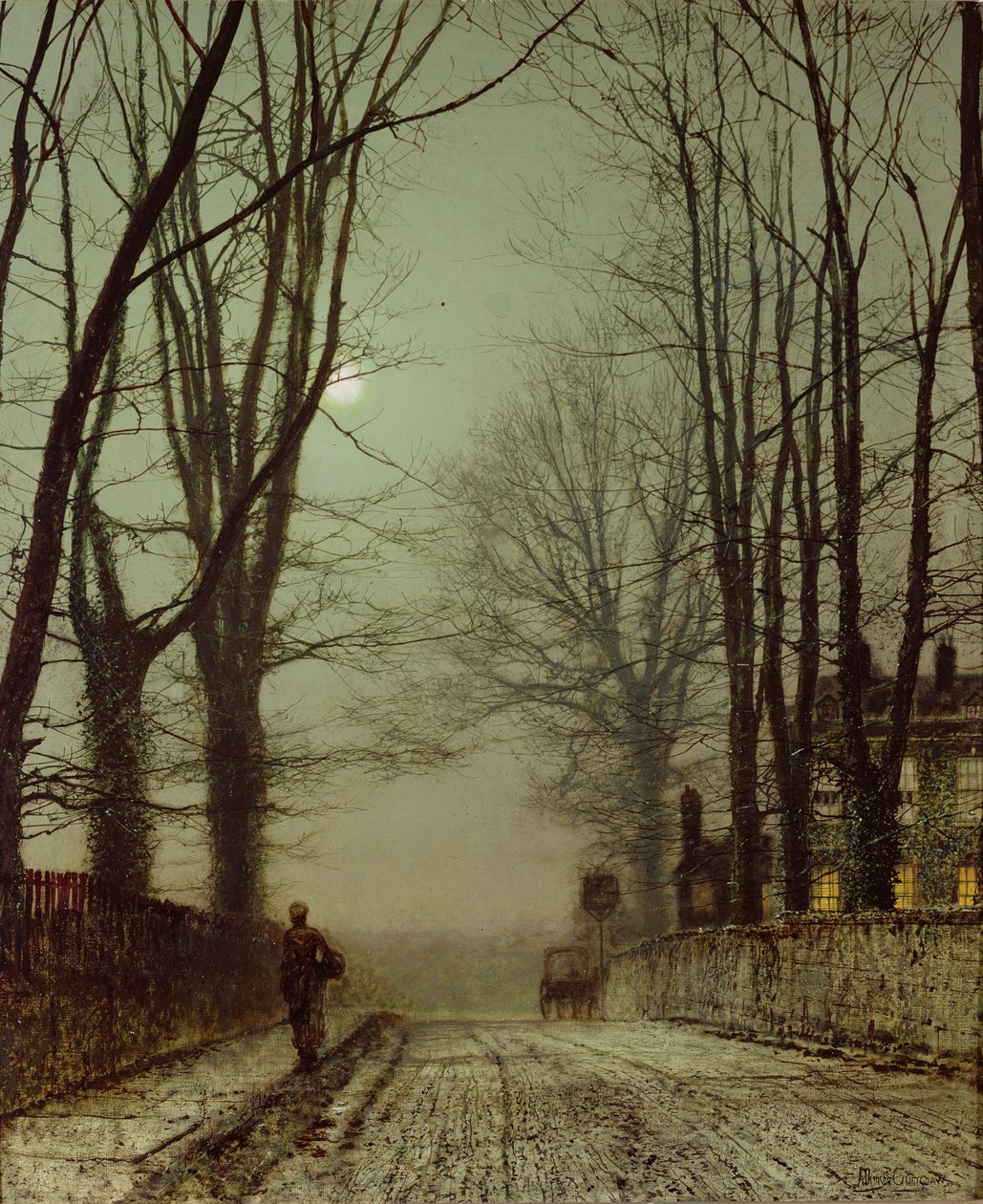 Putney Park Lane alkotó: John Atkinson Grimshaw