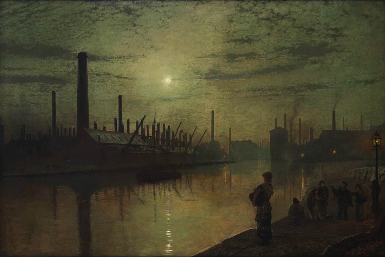 Gondolatok az Aire-ről - sztrájk idején alkotó: John Atkinson Grimshaw