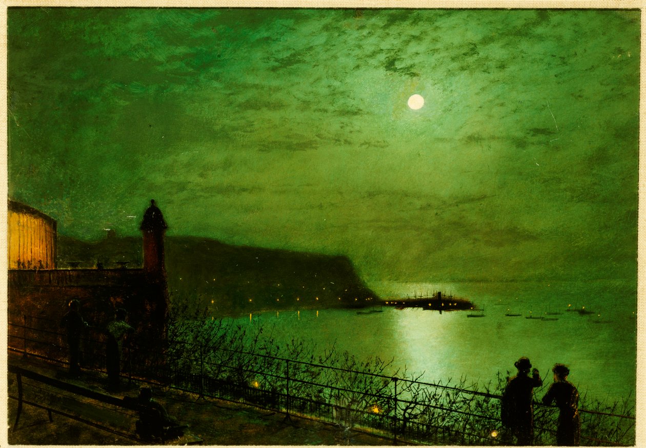 Scarborough a Holdfénynél a Grand Hotel lépcsőjétől alkotó: John Atkinson Grimshaw