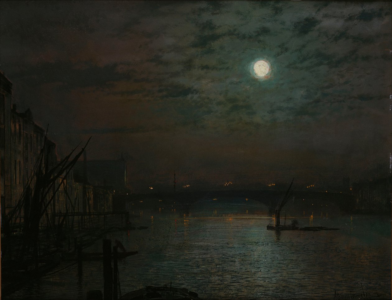 Southwark Bridge by Moonlight, 1882 alkotó: John Atkinson Grimshaw