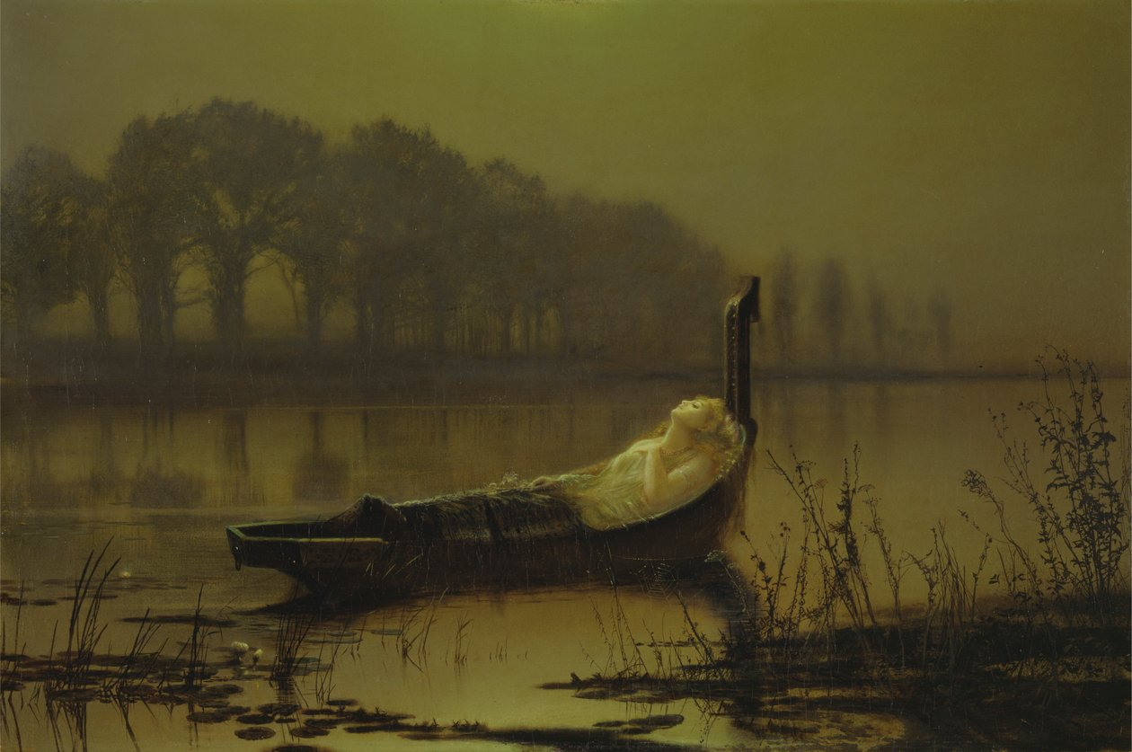 "The Lady of Shalott" alkotó: John Atkinson Grimshaw